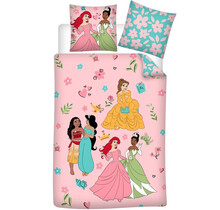 Disney Princess Dekbedovertrek, Princess Party - Eenpersoons - 140 x 200 + 65 x 65 cm - Katoen