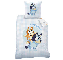 Bluey Dekbedovertrek, Hoera - Eenpersoons - 140 x 200 + 63 x 63 cm - Katoen