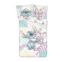 Disney Lilo & Stitch Dekbedovertrek, Leaves - Eenpersoons - 140 x 200 cm / 60 x 80 cm - Katoen