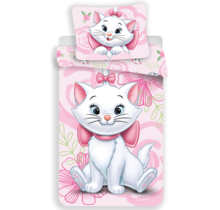 Disney Aristocats Dekbedovertrek, Pink - Eenpersoons 140 x 200 + 70 x 90 cm - Katoen