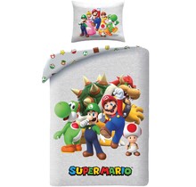 Super Mario Dekbedovertrek, Family - Eenpersoons - 140 x 200 + 70 x 90 cm - Polyester