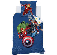 Marvel Avengers Dekbedovertrek, Team - 140 x 200 cm + 63 x 63 cm - Katoen