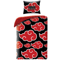 Naruto Dekbedovertrek, Red Cloud - Eenpersoons - 140 x 200 + 70 x 90 cm - Katoen