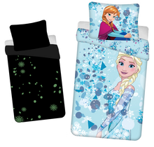 Disney Frozen Dekbedovertrek, Sisters Glow in the Dark - 140 x 200 cm + 70 x 90 cm - Katoen