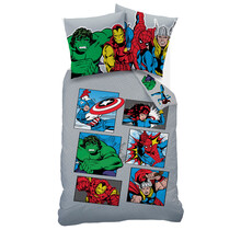 Marvel Avengers Dekbedovertrek Comics - 140 x 200 + 63 x 63 cm - Katoen