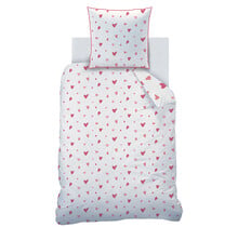 Matt & Rosse Dekbedovertrek, Heart - Eenpersoons - 140 x 200 + 63 x 63 cm - Katoen