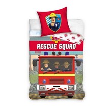 Brandweerman Sam Dekbedovertrek, Rescue Squad - Eenpersoons - 140 x 200 + 60 x 70 cm - Katoen