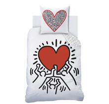 Keith Haring Dekbedovertrek Red Love - 140 x 200 + 63 x 63 cm - Katoen