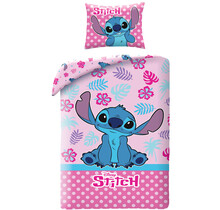 Disney Lilo & Stitch Dekbedovertrek, Pink - Eenpersoons - 140 - 200 cm / 70 x 90 cm - Katoen
