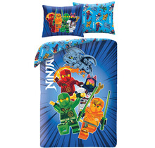 Lego Ninjago Dekbedovertrek, Mini-Fig - Eenpersoons - 140 x 200 + 70 x 90 cm - Polyester