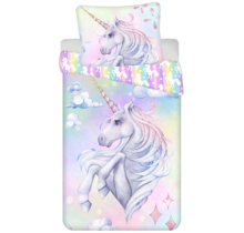Sweet Home Dekbedovertrek, Unicorn - Eenpersoons - 140 x 200 + 70 x 90 cm - Katoen