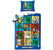 Minecraft Dekbedovertrek, Creepers - Eenpersoons - 140 x 200 + 70 x 90 cm  - Katoen