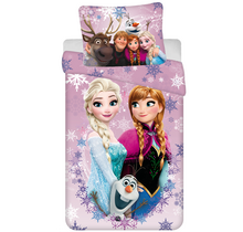 Disney Frozen Dekbedovertrek, Anna en Elsa - Eenpersoons - 140 x 200 + 70 x 90 cm  - Katoen