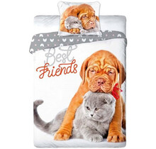 Animal Pictures Dekbedovertrek Cat & Dog - 140x200 + 70x90cm - 100% katoen
