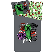 Minecraft Dekbedovertrek, Metro Art - Eenpersoons - 140 x 200 + 70 x 90 cm - Katoen