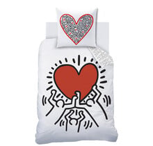 Keith Haring Dekbedovertrek Red Love - 140 x 200 + 63 x 63 cm - Katoen