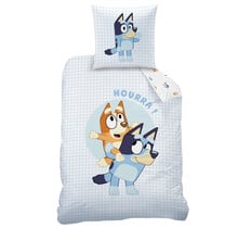 Bluey Dekbedovertrek, Hoera - Eenpersoons - 140 x 200 + 63 x 63 cm - Katoen