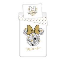 Disney Minnie Mouse Dekbedovertrek Gold  - 140 x 200 cm + 70 x 90 cm - Katoen