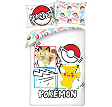 Pokemon Dekbedovertrek, Meowth - Polyester - Gratis bezorgd