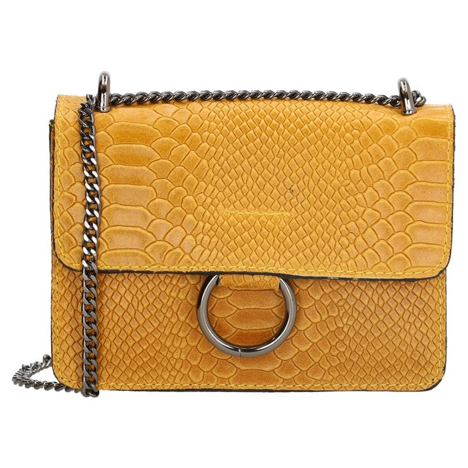 Ring Croco Bag oker