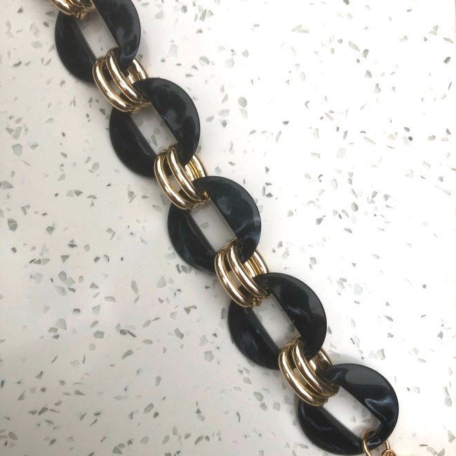 Chain Marble Bag Strap Black