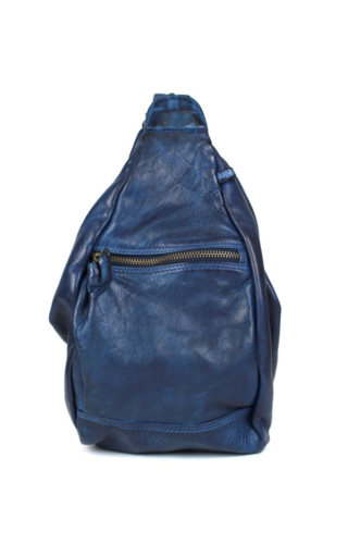 BearDesign Leren vouw rugzak CL36137 Hannie Blauw BearDesign Leren vouw rugzak CL36137 Hannie Blauw