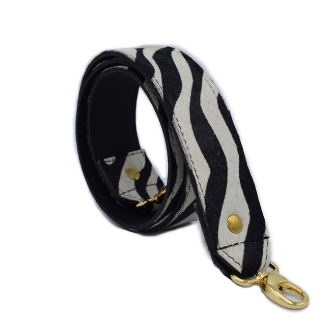 Long Bagstrap zebra/goud