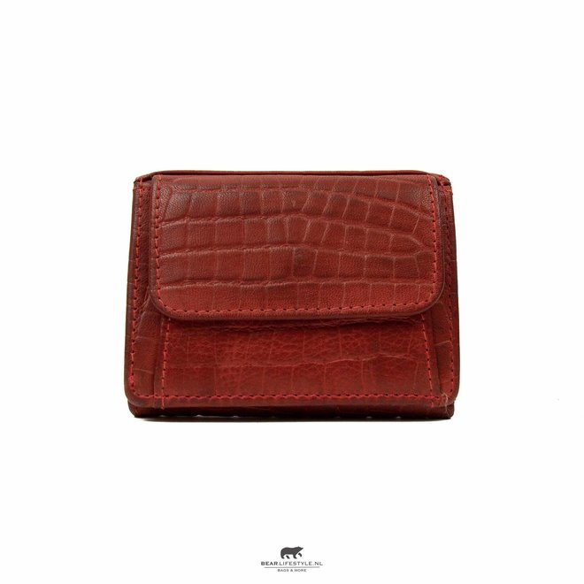 Croco Mini Wallet Rood