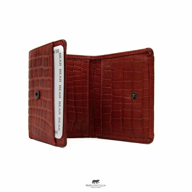 Croco Mini Wallet Rood