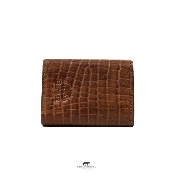 Croco Mini Wallet Cognac