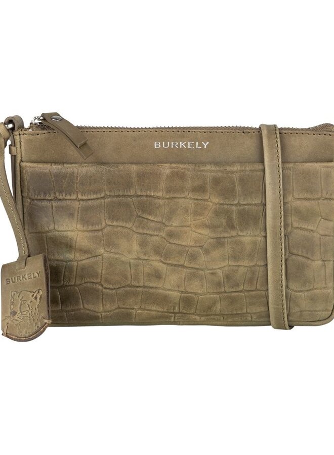 Croco Caia Crossbody Clutch M Green