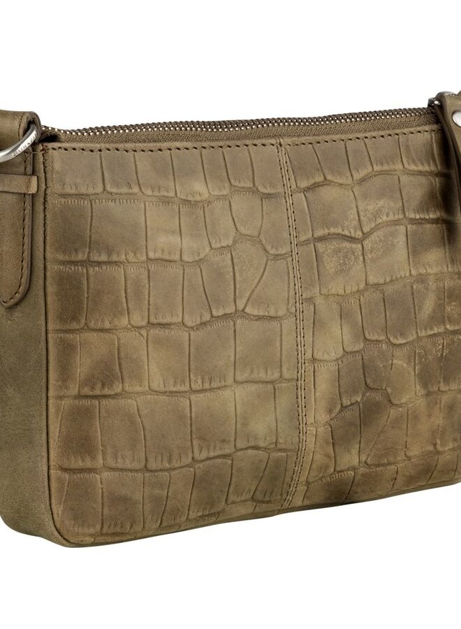 Croco Caia Crossbody Clutch M Green