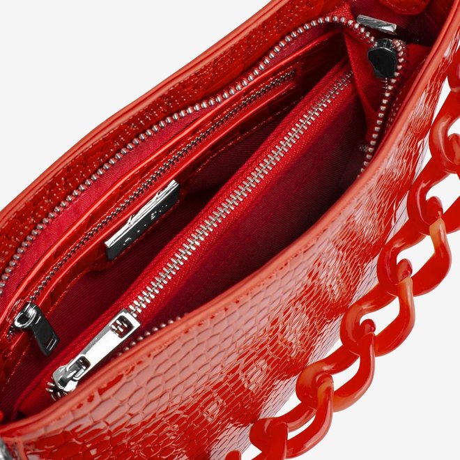 Amble Croco Small Orange/red