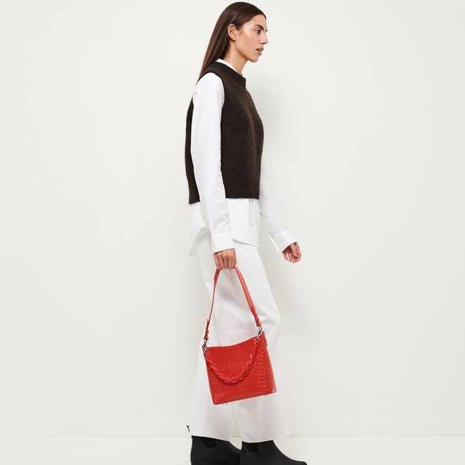 Amble Croco Small Orange/red