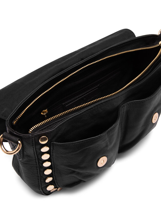 Kleine schoudertas met studs / 14740 Zwart