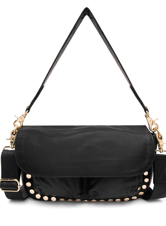 Kleine schoudertas met studs / 14740 Zwart