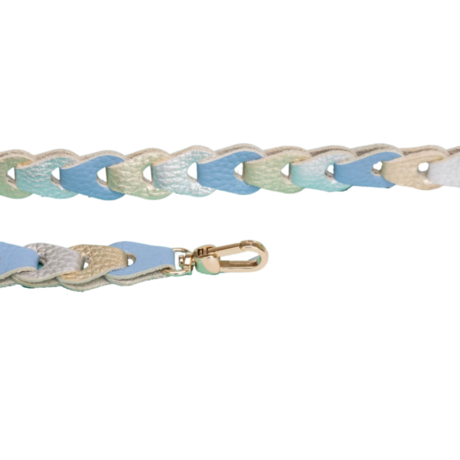 Mister Sister Leather Cord Soft Blue & Gold