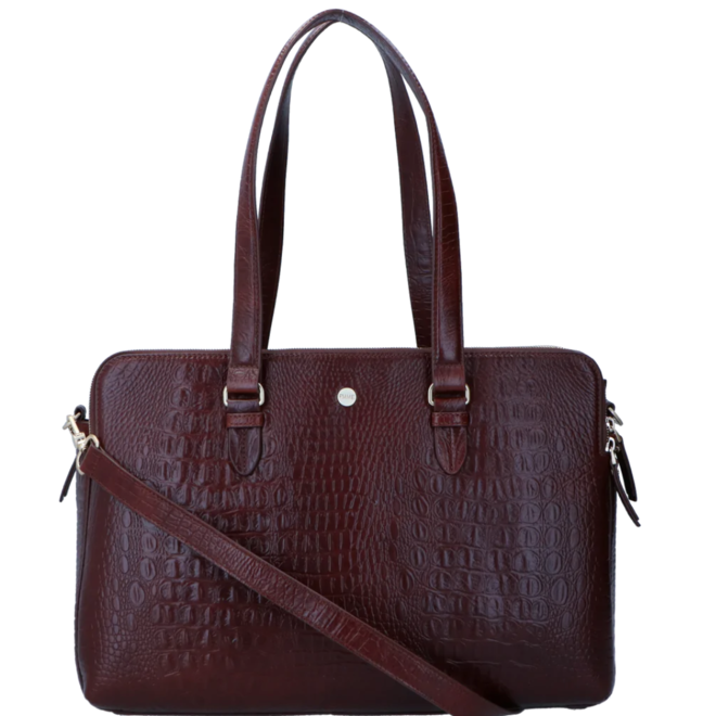 Charlotte Croco Brown 15.6 Inch