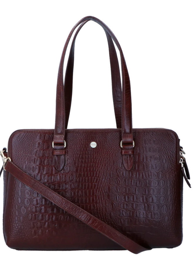 Charlotte Croco Brown 15.6 Inch