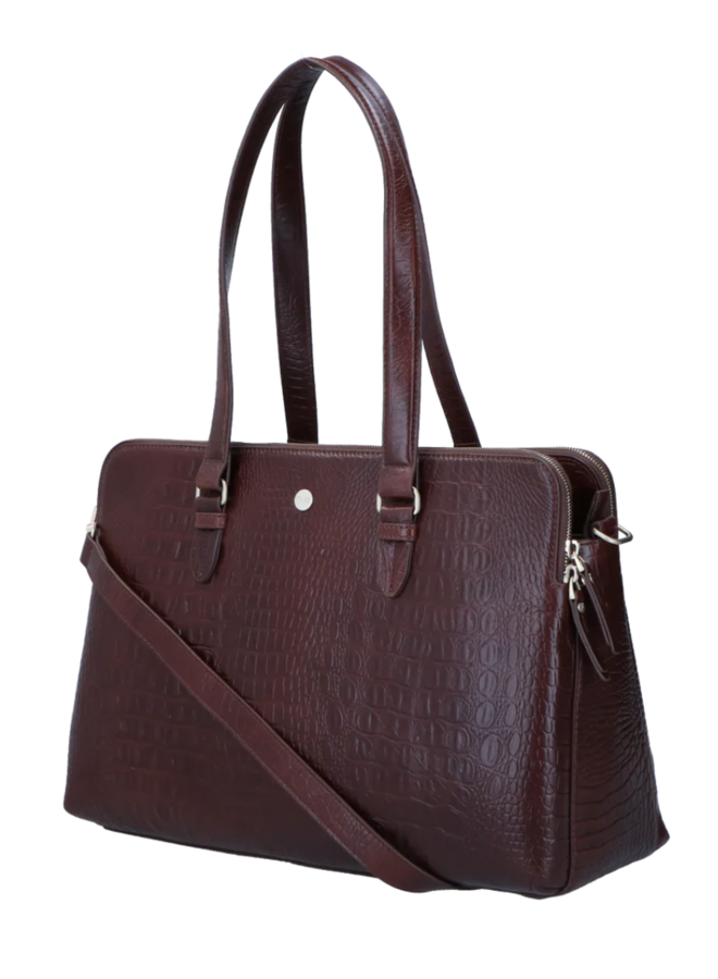 Charlotte Croco Brown 15.6 Inch