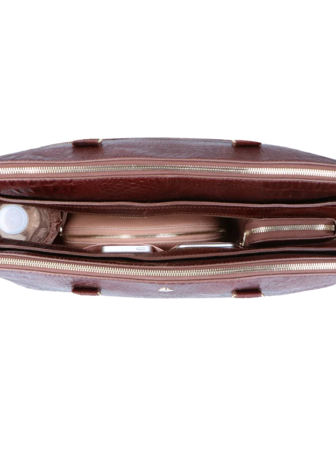 Charlotte Croco Brown 15.6 Inch
