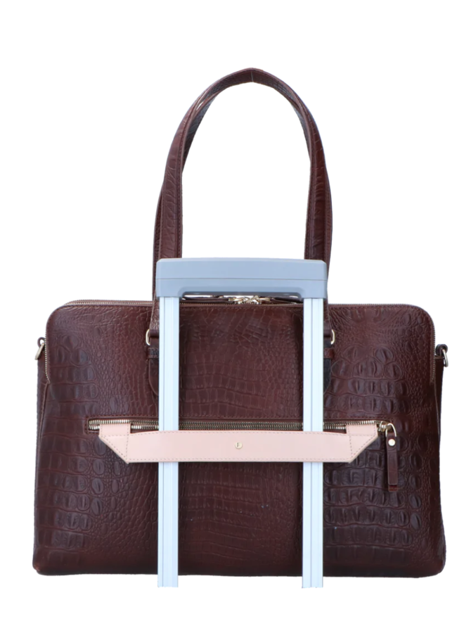 Charlotte Croco Brown 15.6 Inch