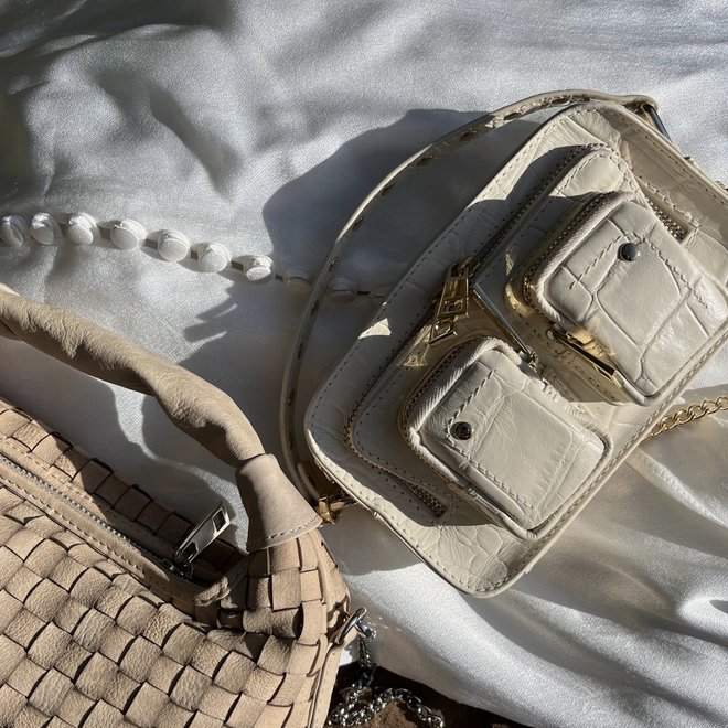 Helena Croco Deluxe Beige w/Gold