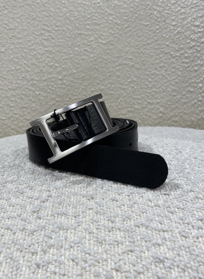 Double waist belt black