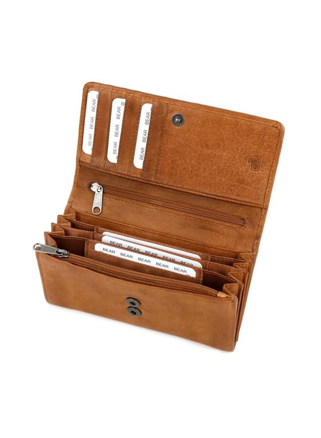 Overslag portemonnee CP6096 Sigrid Cognac