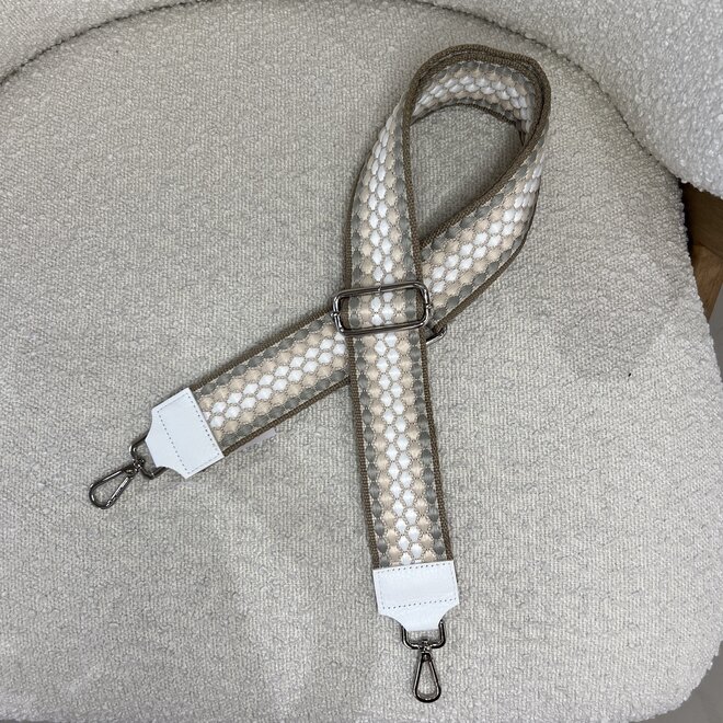 Fashionstash It Bags Bombaai Bag Strap Wit/Zilver Fashionstash