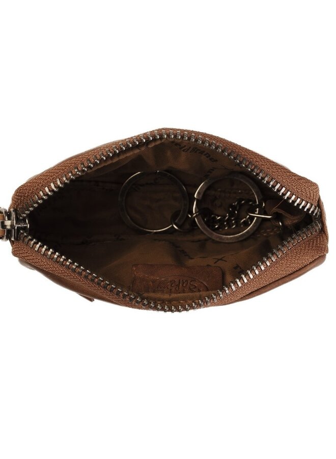 Sleutel Portemonnee Corey Cognac