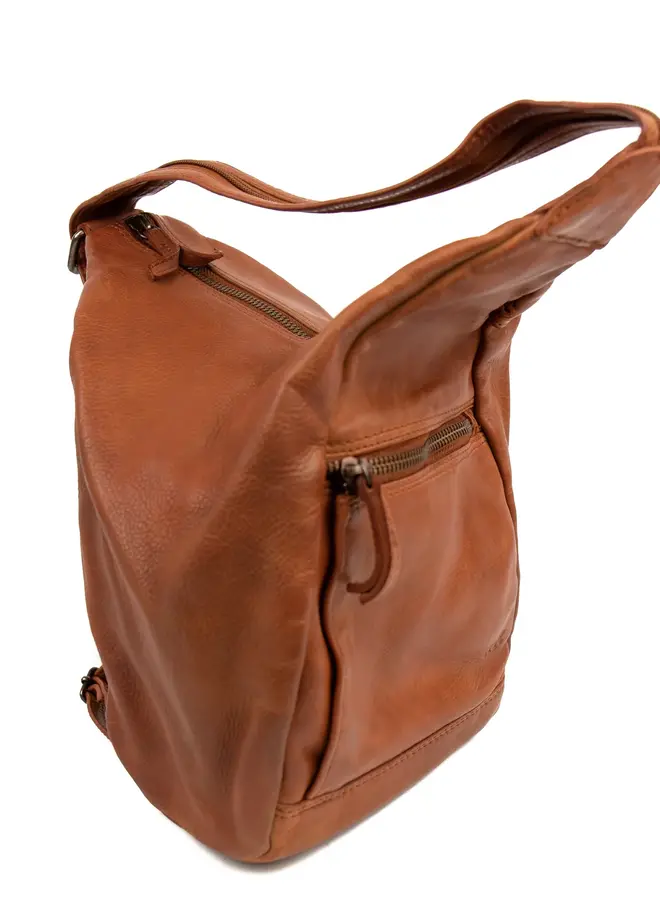 Leren vouw rugzak  Hannie CL36137 Cognac