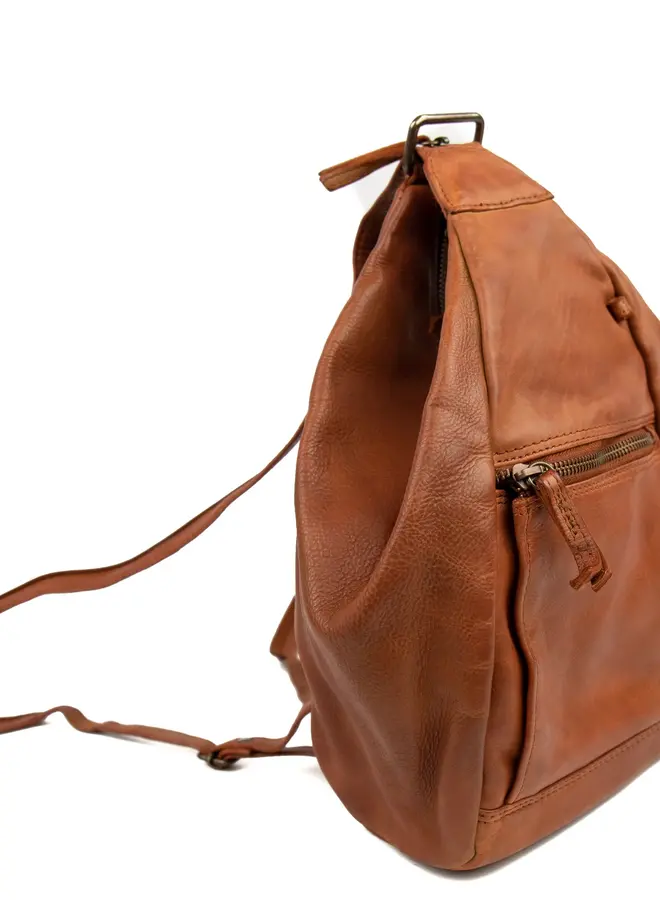 Leren vouw rugzak  Hannie CL36137 Cognac