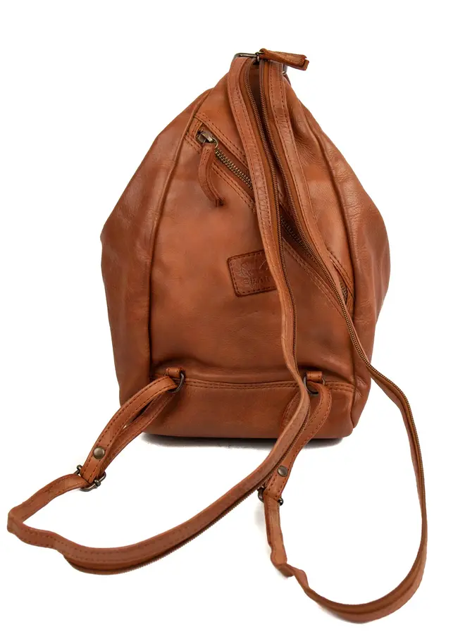 Leren vouw rugzak  Hannie CL36137 Cognac